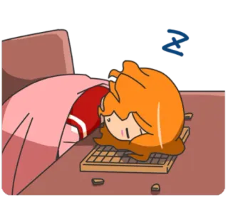 😴 b56a0f07 tidur, anime, imut, lelah, kartun whatsapp sticker