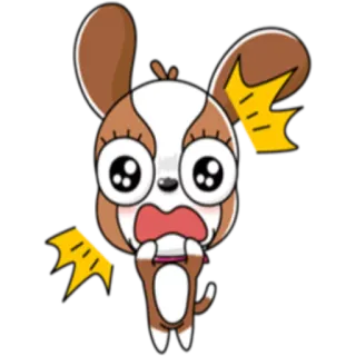 😱 3a19dddb 犬, 漫画, 動物, ステッカー, 可愛い, 衝撃, 驚き telegram sticker
