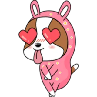 😍 8371b120 犬, 動物, 愛, ハート, 漫画, かわいい, ステッカー telegram sticker