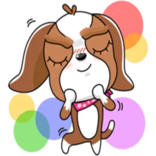 🎧 99b8c280 犬, 漫画, 動物, 可愛い, 幸せ, ペット telegram sticker