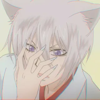 ☁️ 58d84282 Tomoe Kamisama Kiss Tomoe, Kamisama Kiss, Anime, Zorro, Demonio, Manga, Orejas, Ojos morados telegram sticker