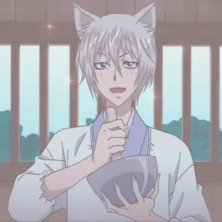 ☁️ 9d16f8c0 Tomoe Kamisama Kiss Anime, Zorro, Humanoide, Cocina, Masculino, Tomoe telegram sticker