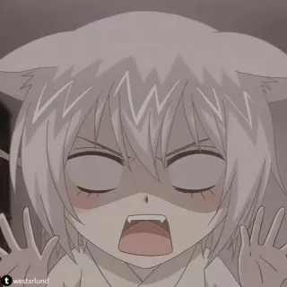 ☁️ abf74257 Anime, Dibujos animados, Enojado, Expresión facial, Personaje telegram sticker