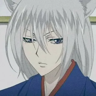 ☁️ c1920b4b Tomoe Kamisama Kiss Anime, Zorro, Kemonomimi, Pelo blanco, Demonio, Manga telegram sticker