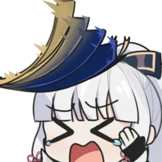 😫 3d34a3f4 Ayaka Genshin Impact anime, llorar, emote, triste, lindo, Genshin Impact telegram sticker