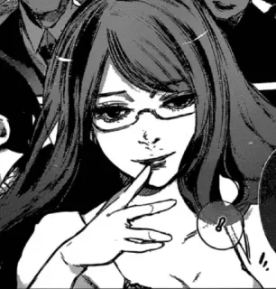 💜 1fc07db6 Rize Kamishiro Tokyo Ghoul anime, manga, Rize Kamishiro, Tokyo Ghoul, ghoul, glasses, woman telegram sticker