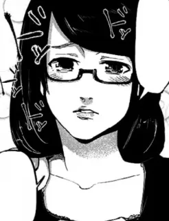 💜 91b0119a woman, glasses, cartoon, manga, anime telegram sticker