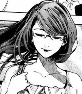 💜 9453090f woman, portrait, glasses, hair, manga telegram sticker