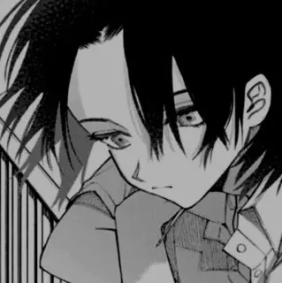 🗝 26e47b3c Anime, Manga, Portrait, Monochrome, Dessin animé whatsapp sticker