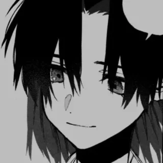 🗝 44d89776 Anime, Manga, Portrait, Monochrome, Personnage, Illustration whatsapp sticker