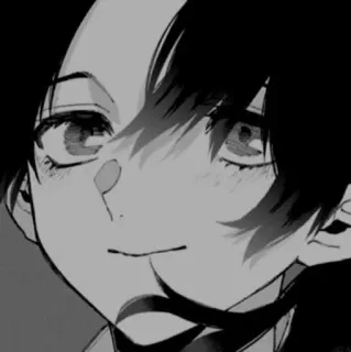 🗝 6a3d1f1a Anime, Manga, Portrait, Noir et blanc, Dessin animé, Personnage whatsapp sticker