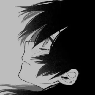 🗝 9d5f9c5e Anime, Portrait, Noir et blanc, Manga, Dessin, Illustration whatsapp sticker