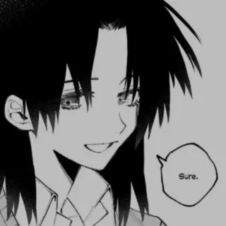 🗝 9fc73571 Sure. Animé, Manga, Sourire, Bulle de dialogue whatsapp sticker