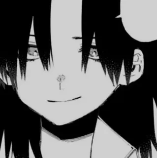 🗝 c023b533 Anime fille, Manga, Portrait, Noir et blanc, Cartoon, Femme, Sourire whatsapp sticker