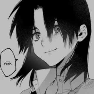 🗝 c9599db9 Yeah. Animé, Manga, Portrait, Fille, Dessin animé, Expression whatsapp sticker