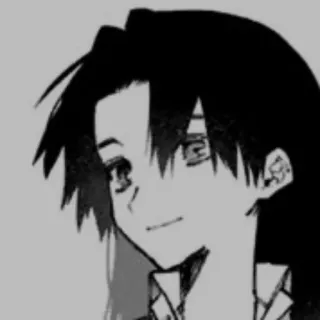 🗝 cfa0b33e Animé, Manga, Personnage, Portrait, Noir et blanc, Dessin whatsapp sticker