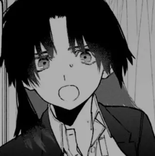 🗝 d2a335d9 Anime, Manga, Portrait, Dessin animé, Personnage, Noir et blanc whatsapp sticker