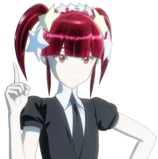 ☝️ 7d66d39b gadis anime, bintang, rambut merah, karakter, ilustrasi, imut, animasi telegram sticker