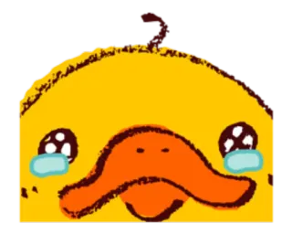 😭 06771eef 鸭子, 动物, 鸟, 悲伤, 哭泣, 卡通 telegram sticker