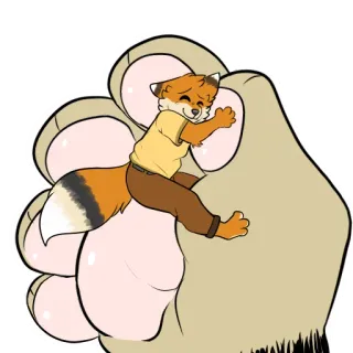 ❤️ 5e00552a キツネ, ケモノ, ジェスチャー, 擬人化, 手, 攻撃的 telegram sticker
