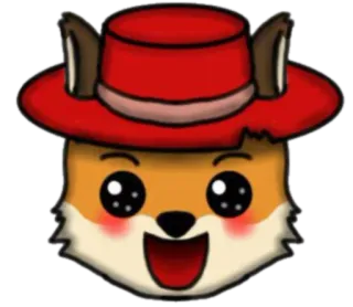 😃 83df7092 キツネ, 動物, 漫画, 帽子, 可愛い, かわいい telegram sticker