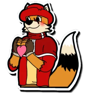 ❤ f65fd150 キツネ, ケモノ, ハート, 動物, アニメ, 愛, キャラクター telegram sticker
