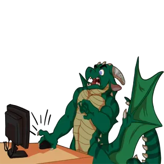 😱 a4251516 drago, computer, gaming, furry, antropomorfo, mostro, personaggio telegram sticker