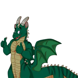 👍 c2286a53 drago, cartone animato, pollice in su, personaggio, fantasy telegram sticker