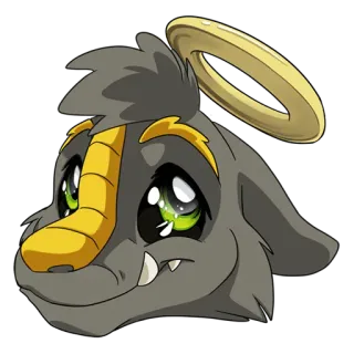 😇 89d9614d 만화, 동물, 귀여운, 스티커, 후광, 천사 같은, 포유류 telegram sticker