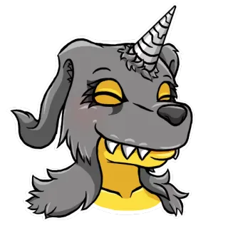 😊 9c091ab7 개, 유니콘, 동물, 만화, 판타지, 하이브리드 telegram sticker