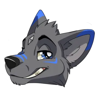 😏 d9b54cea 퍼리, 늑대, 동물, 만화, 캐릭터, 헤드샷 telegram sticker