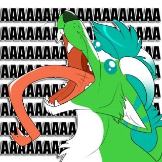 🅱 7c2aa62b AAAAAAAAAAAAAAA Dessin animé, Furry, Animal, Texte, Bouche ouverte, Langue telegram sticker
