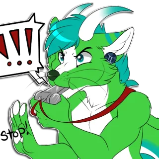 🚫 7cf5f53f STOP! stop, furry, dessin animé, sifflet, personnage telegram sticker