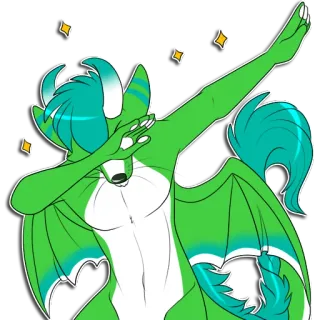 👌 8bb0b17d Furry, Anthro, Dragon, Dab, Personnage, Autocollant telegram sticker