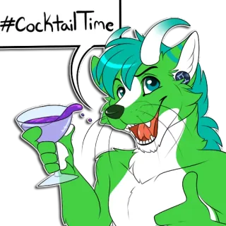 🍹 94f00468 #CocktailTime cocktail, animal, poilu, boisson, fête telegram sticker
