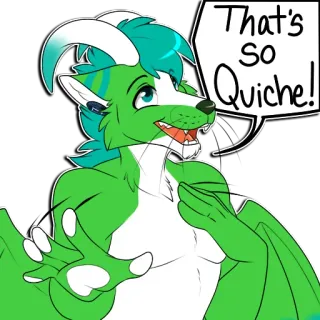 🥚 b6f2fff2 That's So Quiche! Furry, Dessin animé, Animal, Dragon, Humour telegram sticker