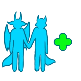 ➕ bc1b4a10 diable, renard, plus, dessin animé, personnage, animaux telegram sticker