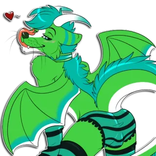 😏 d5d7a5c8 Furry, Dragon, Personnage, Anthro, Dessin animé telegram sticker