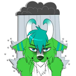 😤 dafa05bf Furry, Anthro, Nuage, Pluie, Cartoon, Sticker telegram sticker