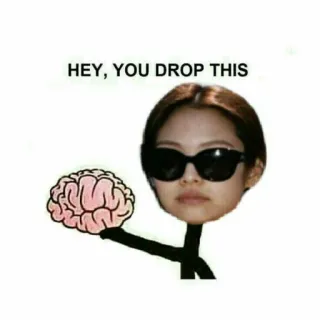 🎗 8b40ef3b HEY, YOU DROP THIS Meme, Cervello, Omino stilizzato, Divertente, Umorismo telegram sticker