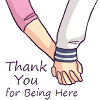 💞 a38131c3 Thank You for Being Here Grazie, Mani, Amicizia, Supporto, Apprezzamento, Gratitudine telegram sticker