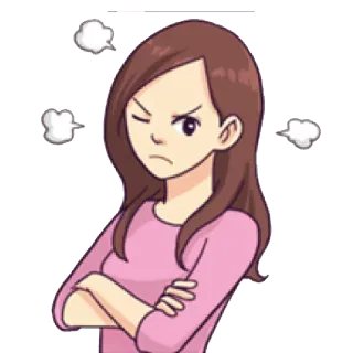 😠 c1c28152 arrabbiato, donna, infastidita, furiosa, frustrata, turbata, cartone animato telegram sticker