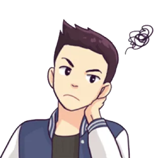 😖 c4877443 cartone animato, adesivo, seccato, pensieroso, frustrato, dubbio telegram sticker