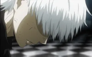 🌟 22702efc anime, white hair, ghoul, gore whatsapp sticker