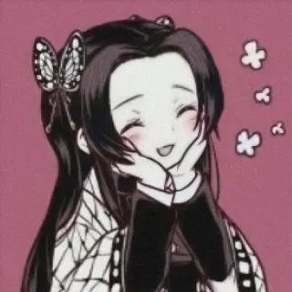 🌸 1d4b86a5 Kanao Tsuyuri Demon Slayer Anime, Demon Slayer, Kanao Tsuyuri, Słodkie, Szczęśliwy telegram sticker