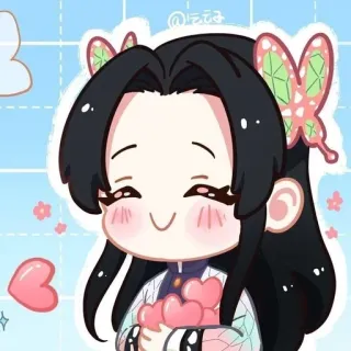 🌸 766e4191 Kanae Kocho Demon Slayer Anime, Manga, Demon Slayer, Kanae Kocho, Chibi, Motyl telegram sticker