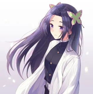 🌸 8350570f Kanae Kocho Demon Slayer Anime, Manga, Demon Slayer, Kanae Kocho, Motyl, Dziewczyna telegram sticker