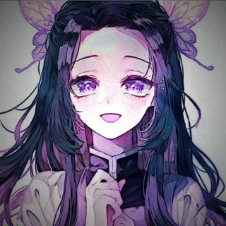 🌸 c8b5657e Shinobu Kocho Demon Slayer Anime, Demon Slayer, Manga, Shinobu Kocho, Motyl, Postać, Fioletowy telegram sticker