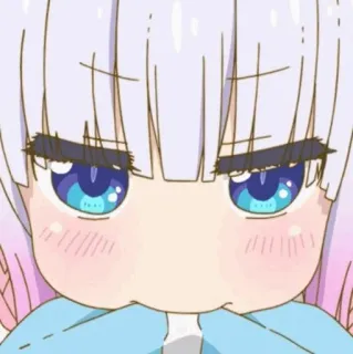 🍥 5d6a6032 Kanna Kamui Miss Kobayashi's Dragon Maid Anime, Kanna, Drache, Süß, Kawaii, Augen, Gesichtsausdruck telegram sticker