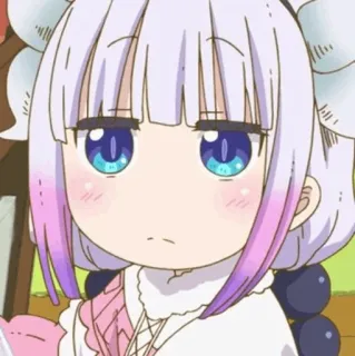 🍥 a50a1815 Kanna Kamui Miss Kobayashi's Dragon Maid Anime, Kanna, Dragon Maid, süß, kawaii, ausdruckslos telegram sticker